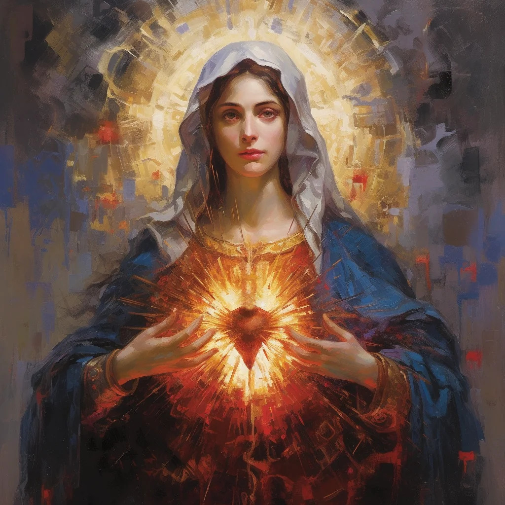 A painting of the Immaculate Heart of Mary