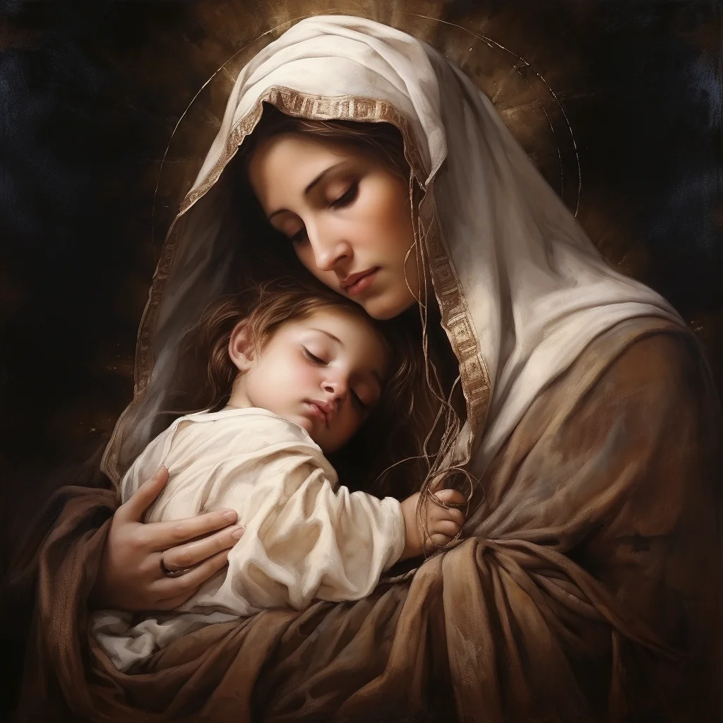 A painting of the Blessed Virgin Mary, Our Lady of Mount Carmel, with the child Jesus